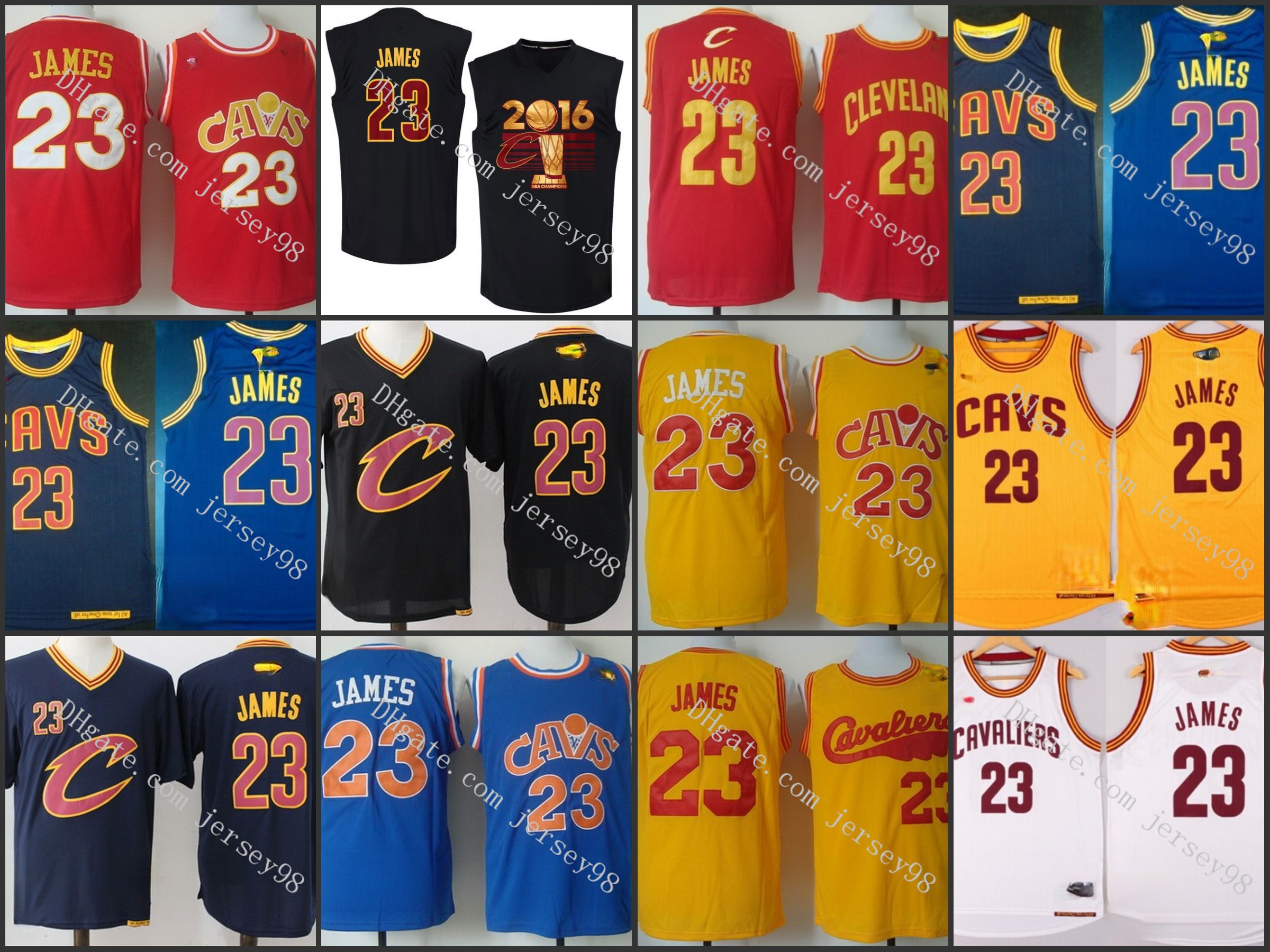 

ClevelandCavaliersmen Le BronJa mes #23men white retro BasketballJersey, Black