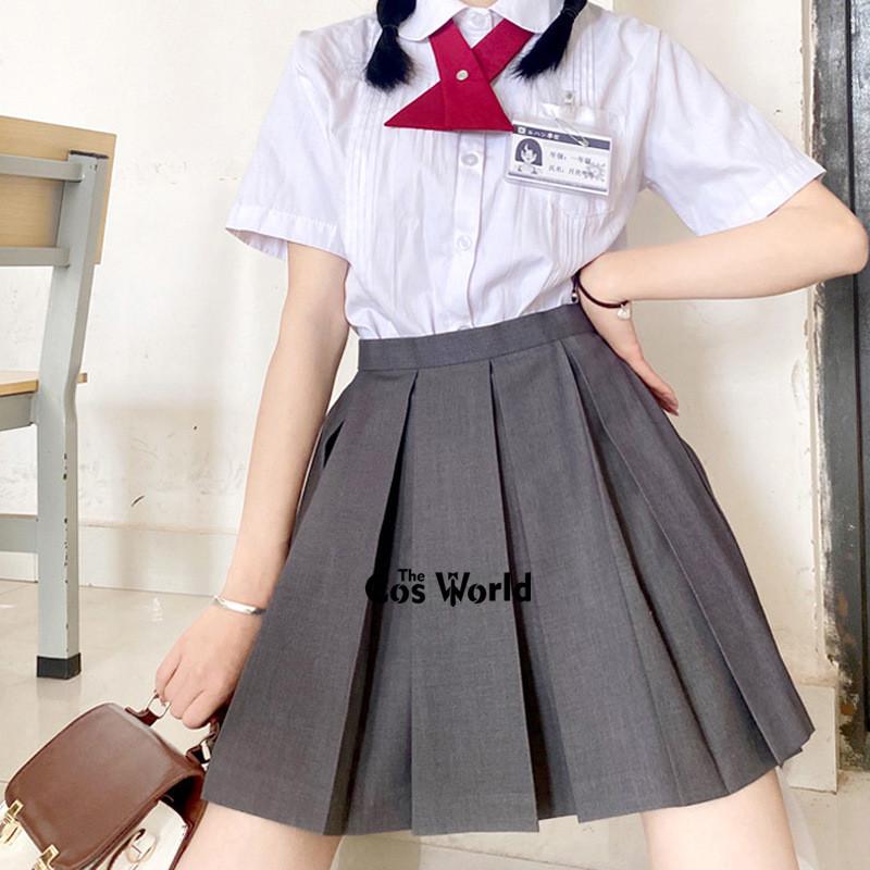 

Clothing Sets Japanese Girl's Summer High Waist Pleated Plaid Skirts For JK School Uniform Students ClothsClothing, 42cm navy blue