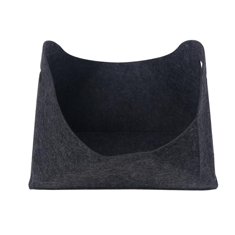 

Cosmetic Bags & Cases Felt Storage Basket Portable Large Laundry Hamper Spaper Magazine Toy Firewood Holder Book Organizer Multi-use For Hom, Black