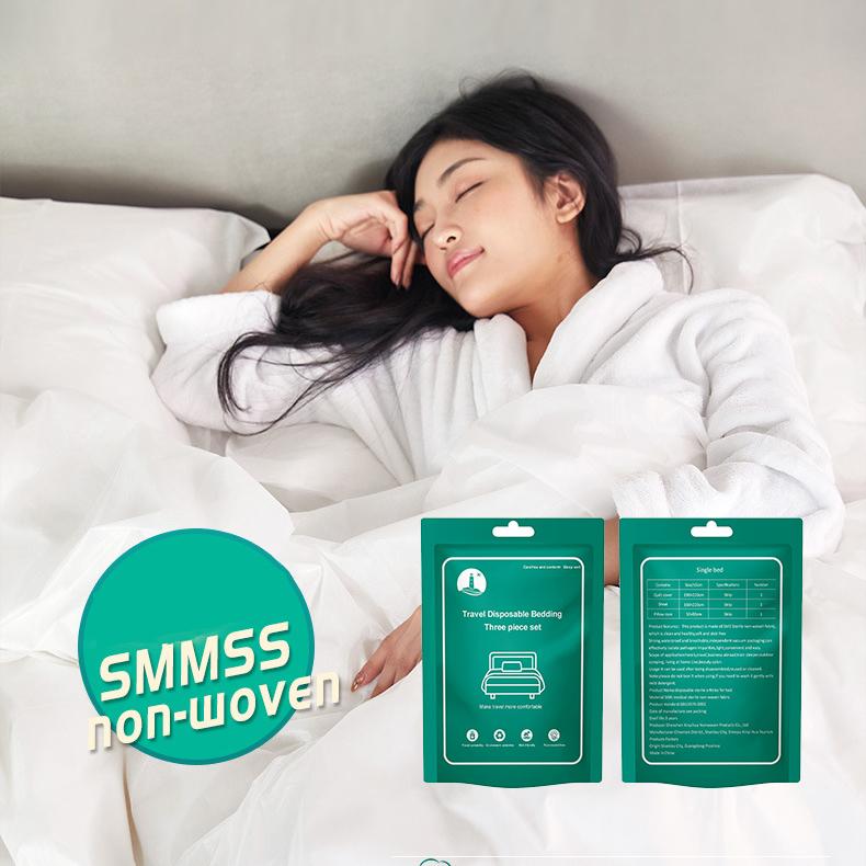 

Bedding Sets Disposable Quilt Cover Bed Sheet Pillowcase 3/4pcs Per Set Travel El Portable Non-Woven Duvet