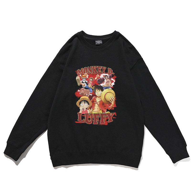 

Men' Hoodies & Sweatshirts Anime One Piece Sweatshirt Mens Fashion Premium Monkey D. Luffy Print Pullovers Harajuku Manga Men Women Pullove, Orange