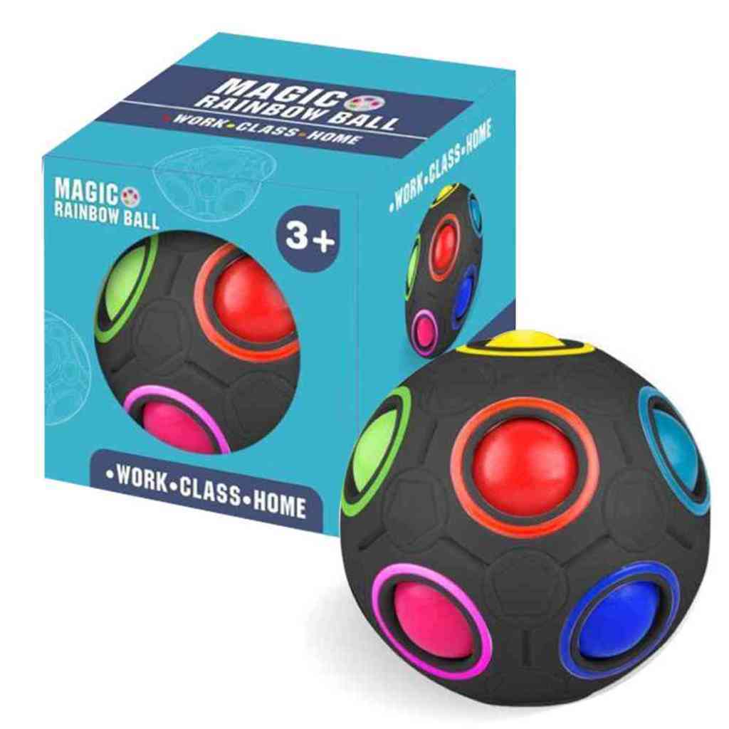 

12 Hole Speed Football Spherical Puzzles Fingertip Toys Creative Rainbow Ball Magic Cube Toy Pressure Ball For Autism Special Needs H4172S1