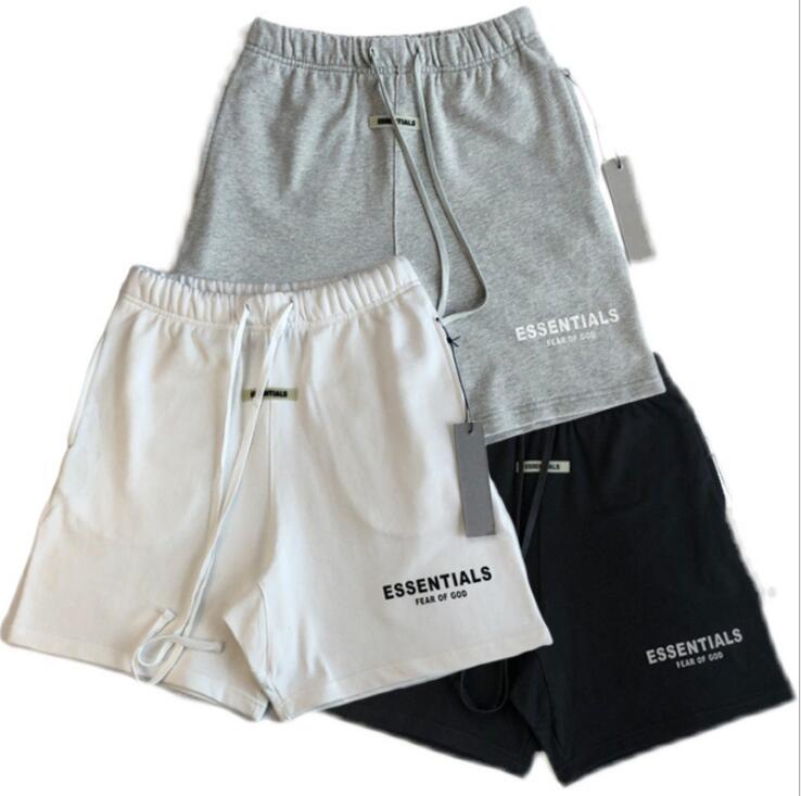 

2021 Fear Of God Mens Short Pants Casual Essentials Letter-printed trousers with loose loops and hip-hop shorts Summer Shorts top quality, White;black