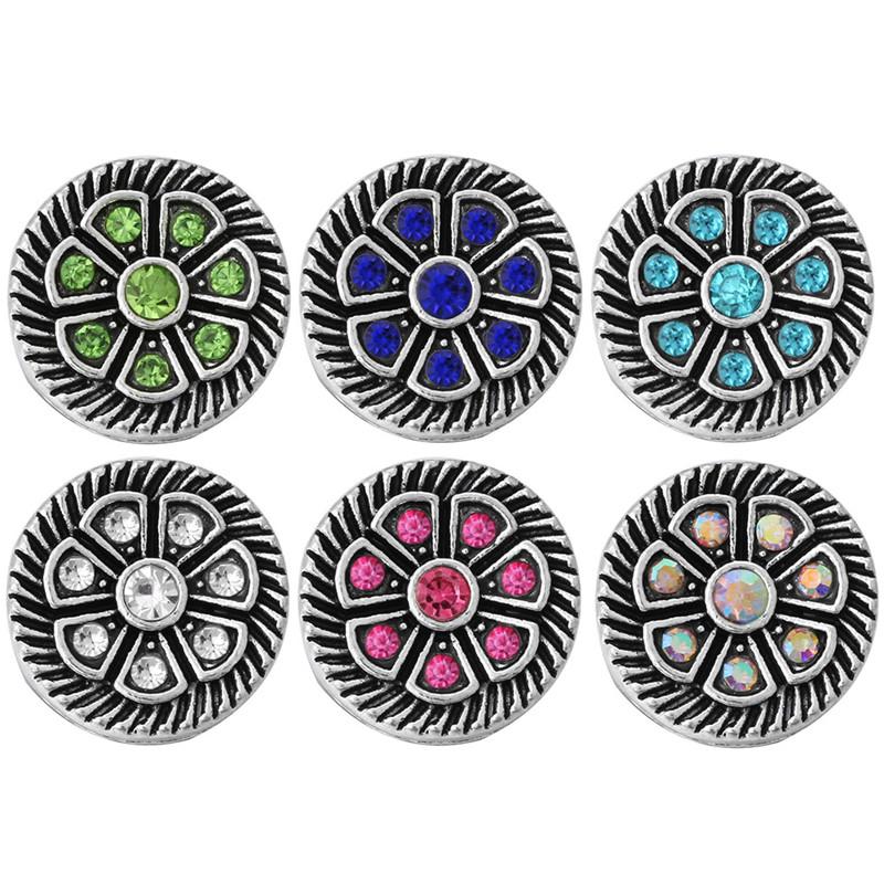 

Charm Bracelets 10pcs/lot Snaps Buttons Jewelry Rhinestone Mini Snap Fit 12mm Button Bracelet For Women ZL087