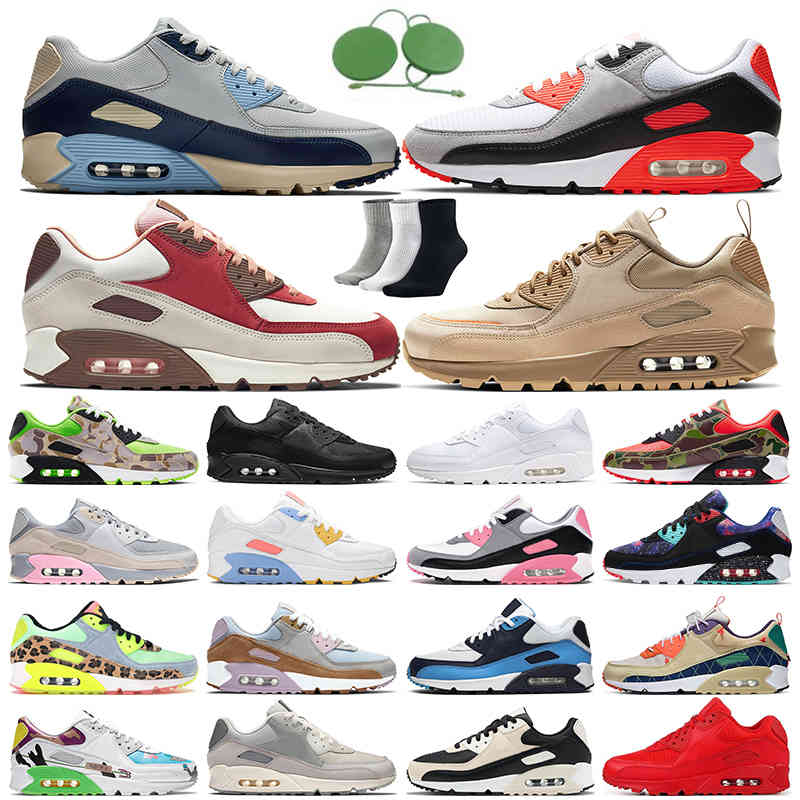 

90 men women running shoes Safety Orange Sail Infrared Camo Laser Blue Supernova Bright Violet Dust Grey UNC mens womens fashion trainers, 36 rose 36-40