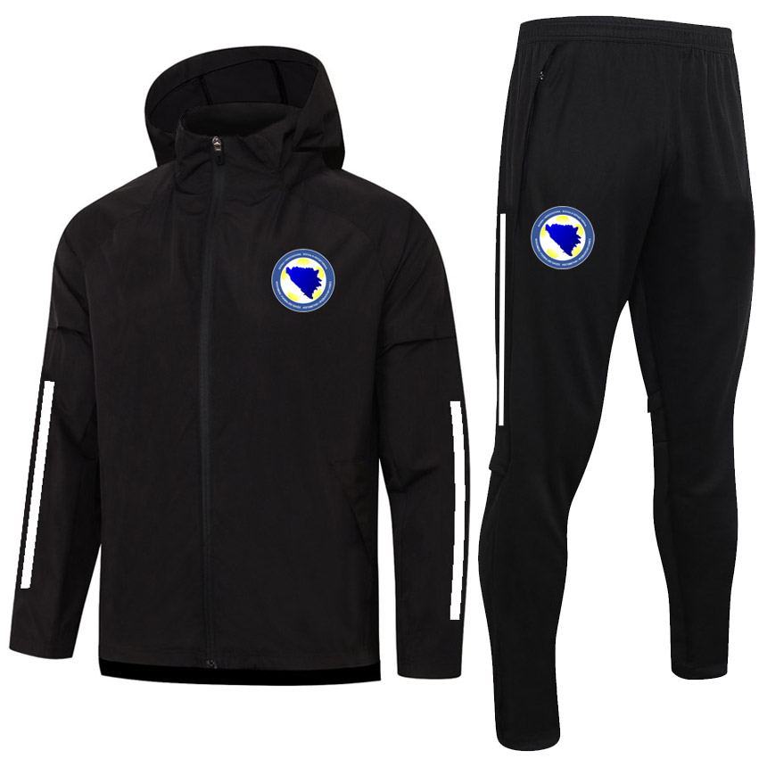 

Bosnia and Herzegovina Windbreaker Mens Tracksuits kits zipper Hooded jackets pants sets sports Training Suits adult Football jacket Sportswear Trench Coats
