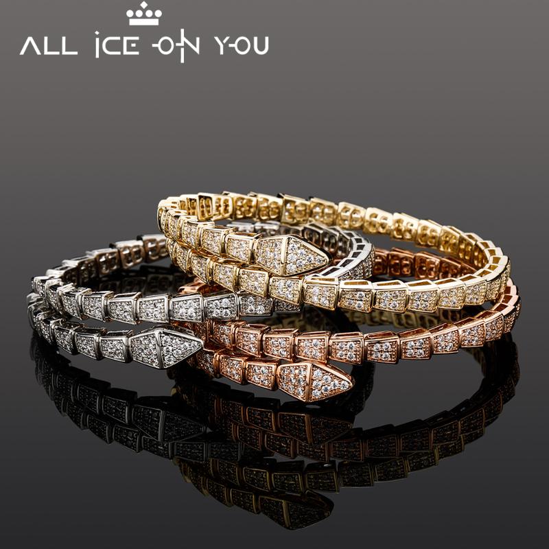 

Bangle ALLICEONYOU Top Multistage Bracelet Silver Color Hip Hop Charm Iced Out Micro Pave High Quality Cubic Zirconia Jewelry For Gift