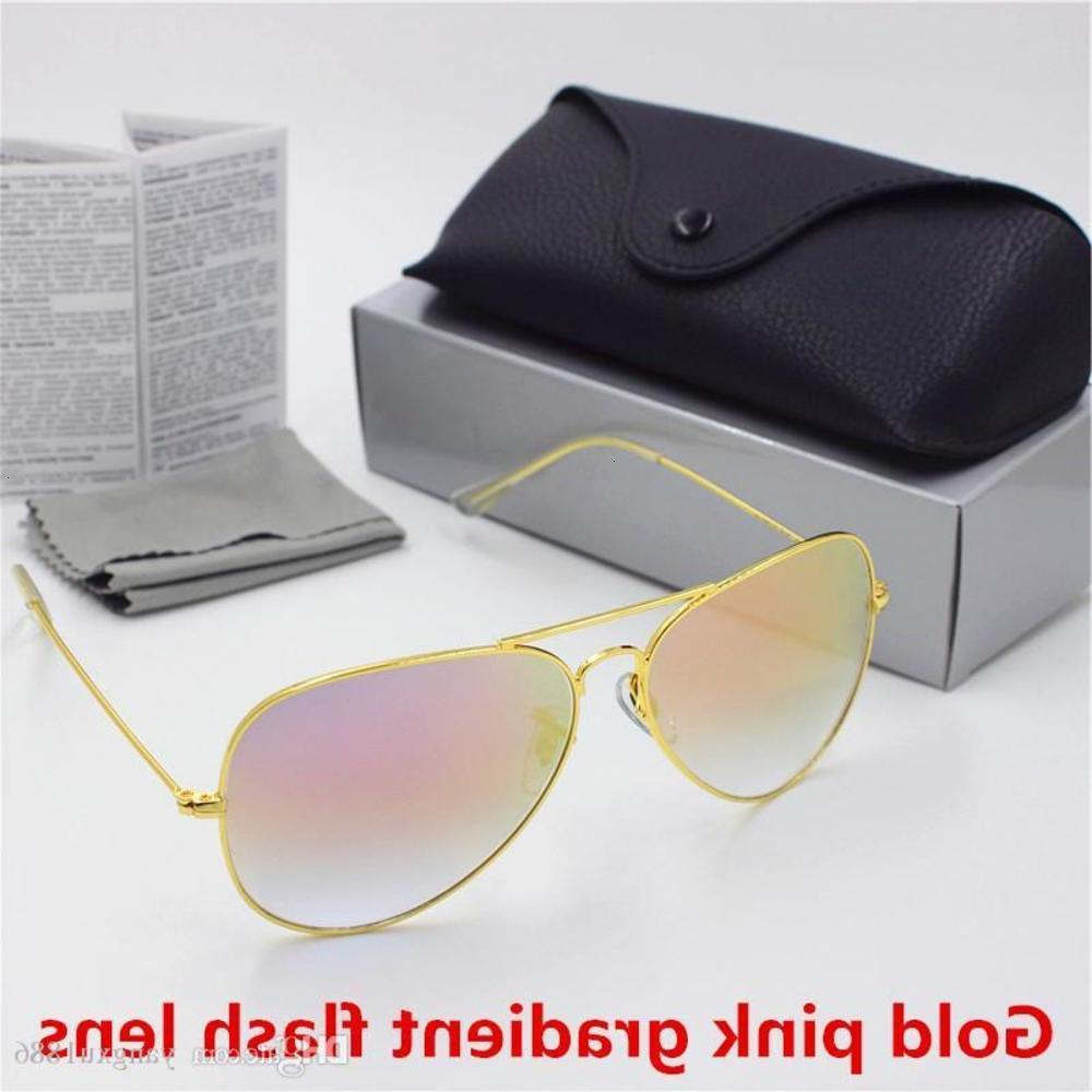 

sunglasses Fashionable sun frames gold High sunglasses quality retro men and frame women blue gradient flash HD glass 62mm lens UV400 protec, Black