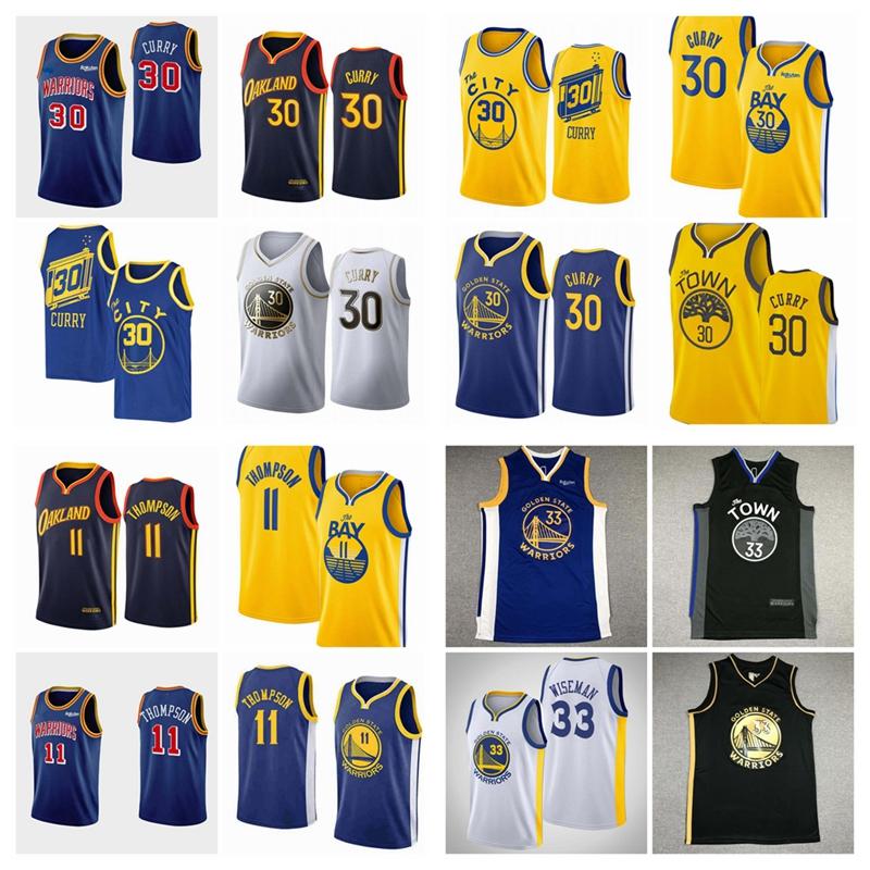 

basketball jersey Men GoldenStateWarriorsStephen Curry Klay Thompson James Wiseman swingmen jerseys, Black;red