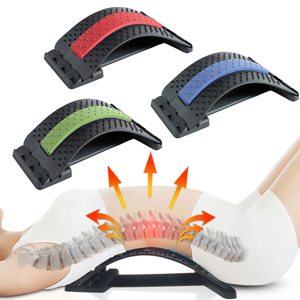 

Multi-level Adjustable Back Massager Stretcher Waist Neck Stretch Fitness Equipment Lumbar Cervical Spine port pain Relief