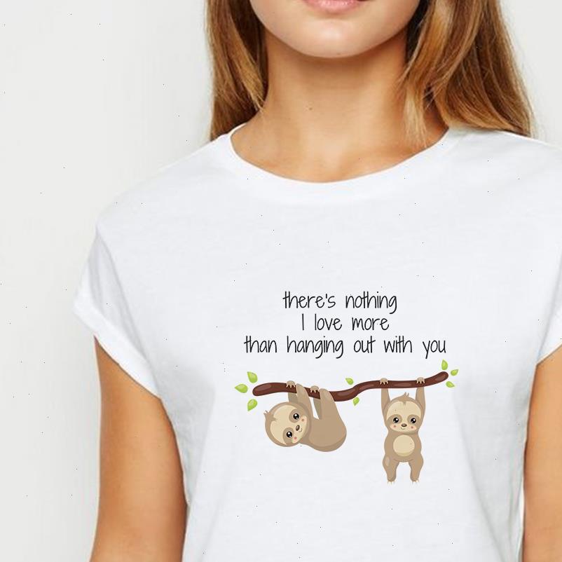 

women t shirts avant garde sloth kawaii spring summer vestidos shirt comfortable printing design tee loose o neck, White