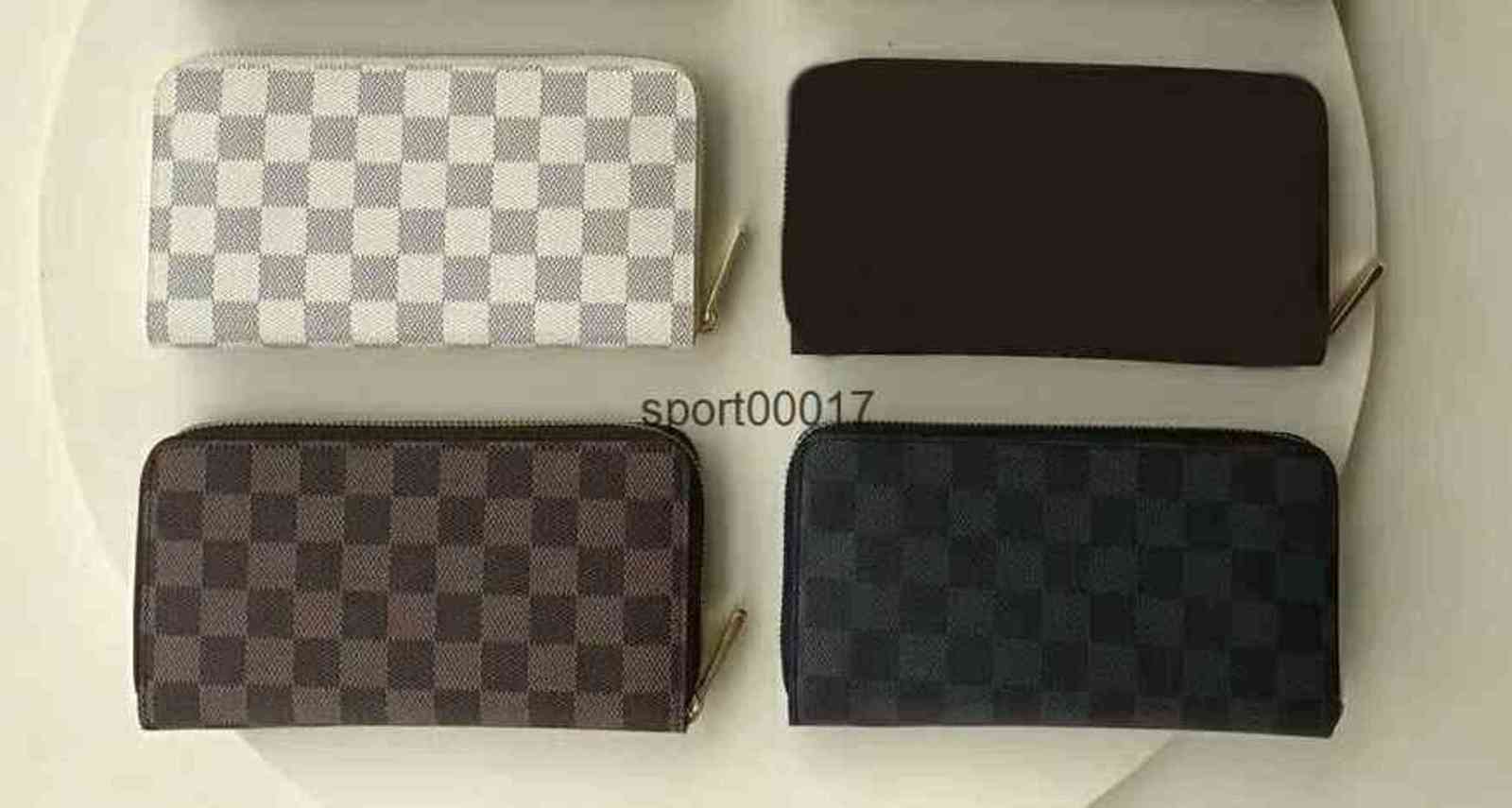 

Famous Women Genuine Leather Long zipper Wallets M61723 with dustbag box zippy card Holder Purses CX# 40 Bags, Black