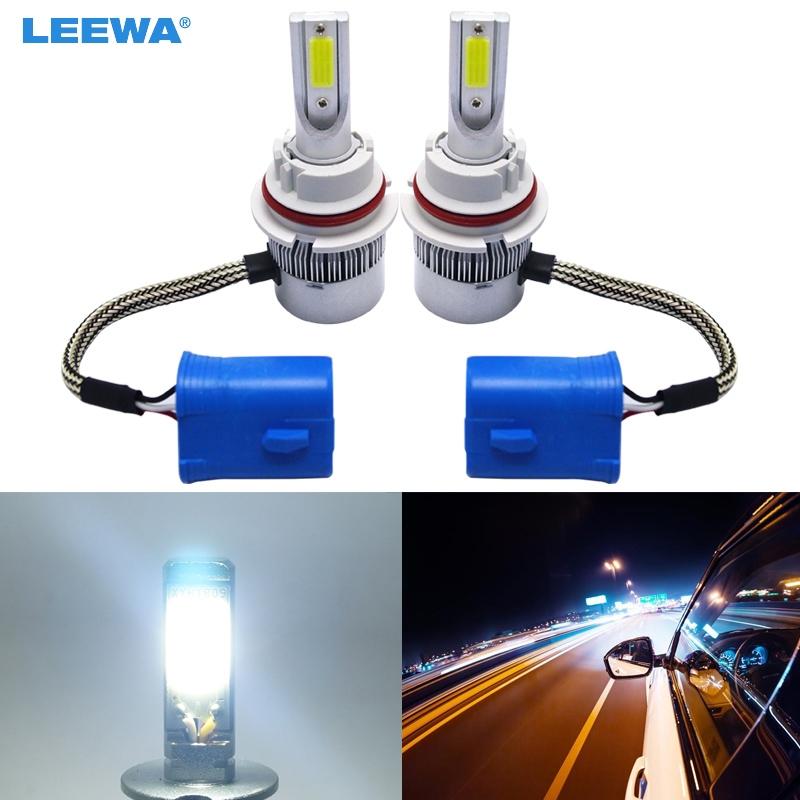 

Car Headlights LEEWA 2pcs All In One 9004/9007 Hi-Lo Beam LED Headlight 2-COB 6500K 72W 7600LM Bulb Foglight Headlamp #CA2887