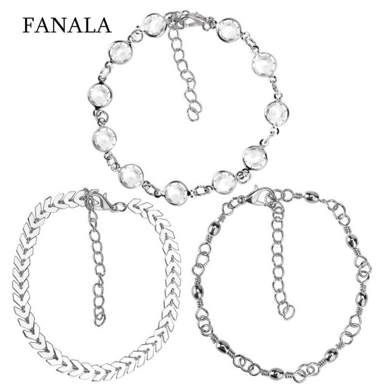 

Anklets Women Fashion Beach Ankle Chain Foot Sandal 20.5cm/8.1inch Alloy 5cm/2.0inch Anklet Set Jewelry Of (3Pcs) Gift, Red;blue