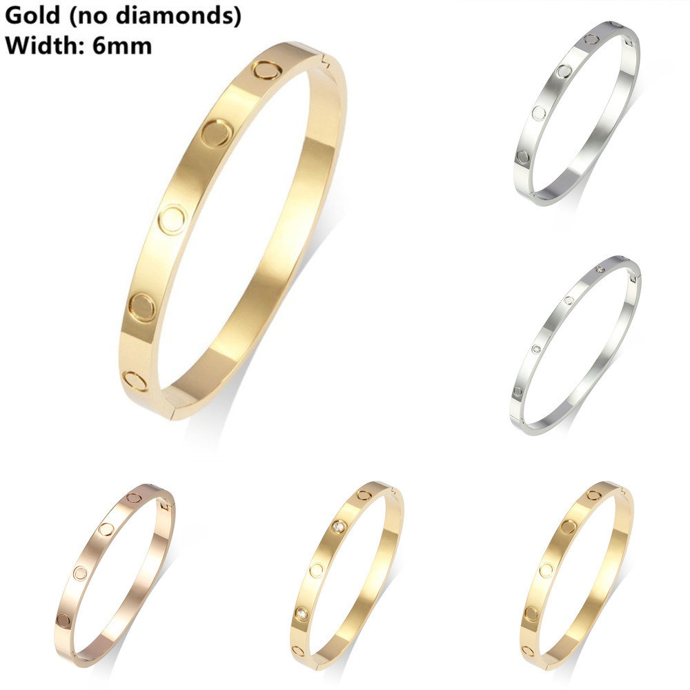 

High quality Bangle stainless steel couple buckle bracelet fashion jewelry Valentine's day gift for men and women 7