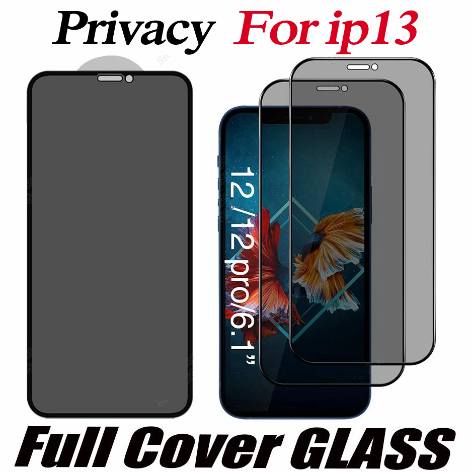 

anti-spy privacy Full Cover Tempered Glass Screen protector protectors for iPhone 13 12 mini 11 PRO MAX XR XS SE 7 8 Plus Samsung A12 A22 A32 A42 A52 A72 5G Anti-peeping Film
