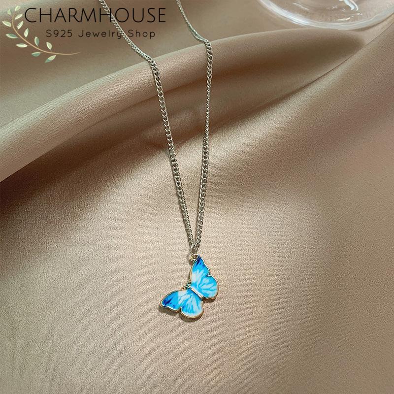 Pendant Necklaces Butterfly For Women Silver Chain & Necklace Collier Femme Choker 2021 Trendy Jewelry Accesories Bijoux-image-708499512