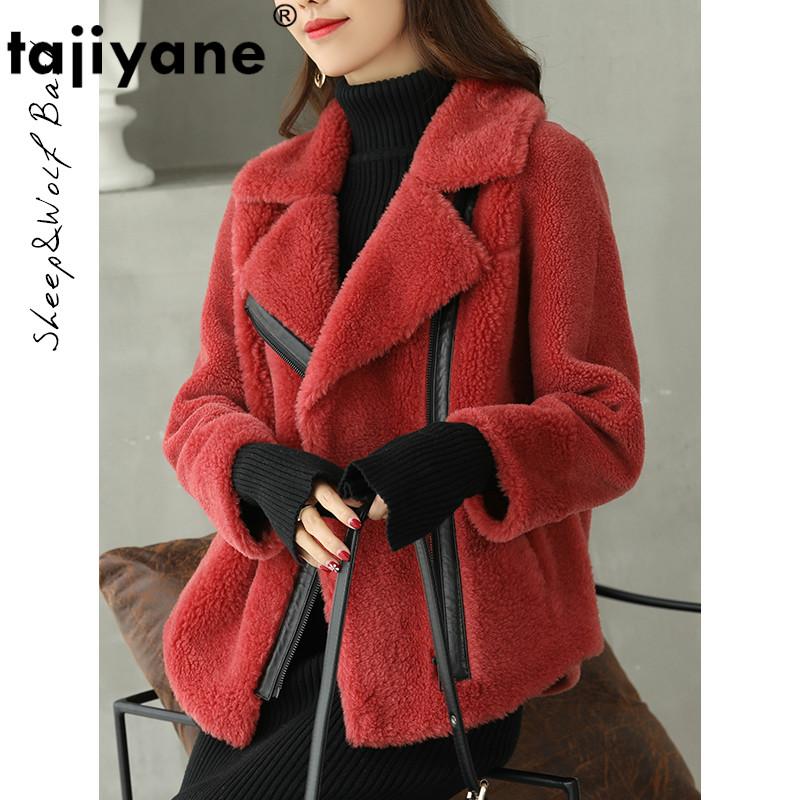 

Women's Fur & Faux Real Coat Autumn Winter Female 100% Wool Jacket Women Clothes 2021 Korean Vintage Sheep Shearling Tops ZT4128, Black