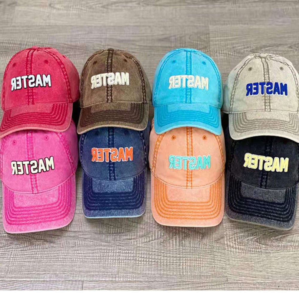 

Wash denim make old letter embroidered cap lovers spring and autumn summer sunscreen outdoor baseball, Blue;gray