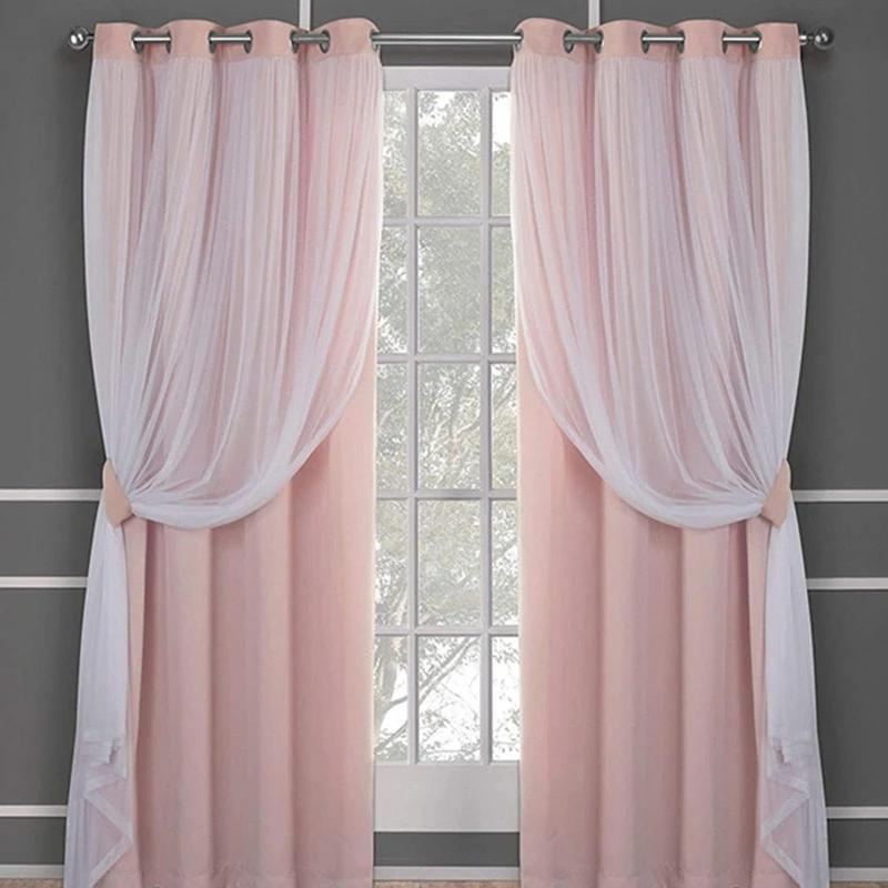

Curtain & Drapes AB25- European Style Simple Gold Thread Embroidered Curtains For Living Room Bedroom