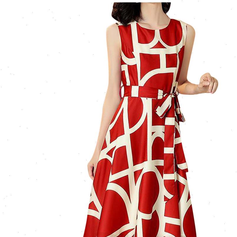 

elegant patchwork women dresses printed long dress summer sleeveelss a line evening party ol office lady sashes vestidos robes, Black;gray