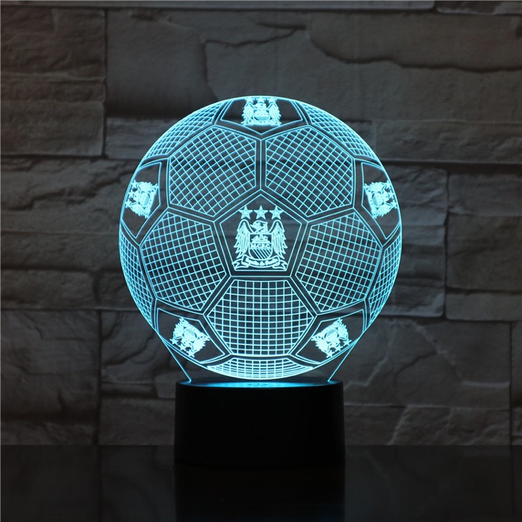 3D Desk Lamp Bedside LED Night Light USB Powered Soccer Club logo Atmosphere Nightlight APP Control Gift Football Fans Friends-image-698506730