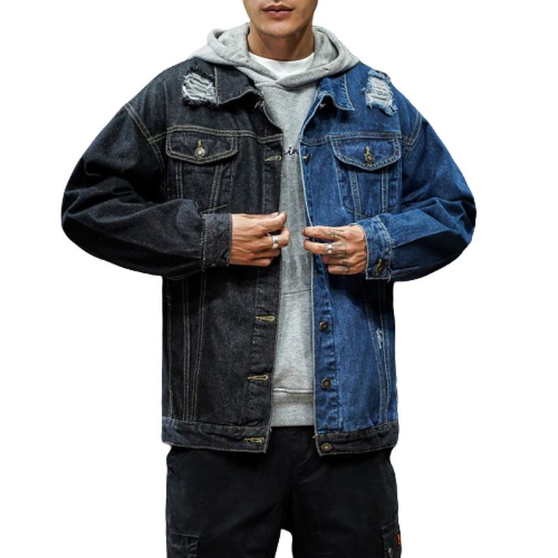 

Men's Jackets Fashion Denim Jacket Men Street Style Hip Hop Casual Coat Cotton Loose Jeans Streetwear Outerwear Plus Size 5XL, Black;brown