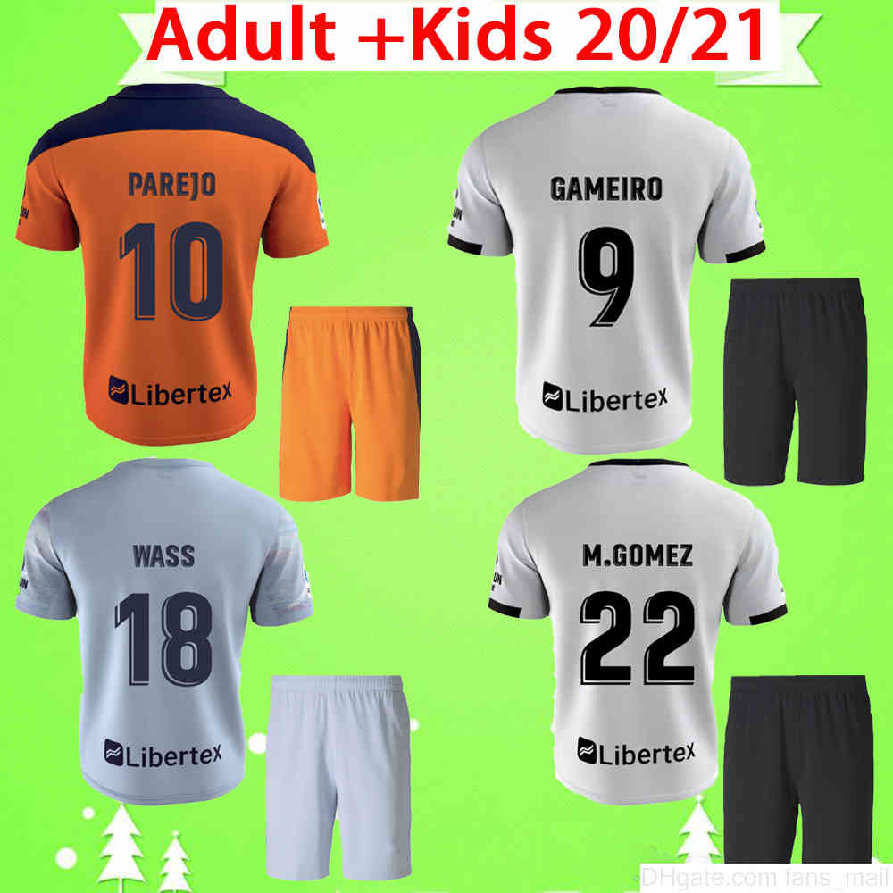 

Adult + Kids kit 2020 2021 Valencia CF Soccer Jerseys RODRIGO GAYA 20 21 PAREJO GAMEIRO football shirt uniforms M.GOMEZ KONDOGBIA Mens set, Black;yellow