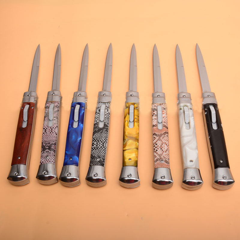 

Special Offer ! New Design Italian mafia AUTO Tactical knife 440C 58HRC Satin Single Blade Alloy Handle EDC c81 Pocket knife Benchmade kniv