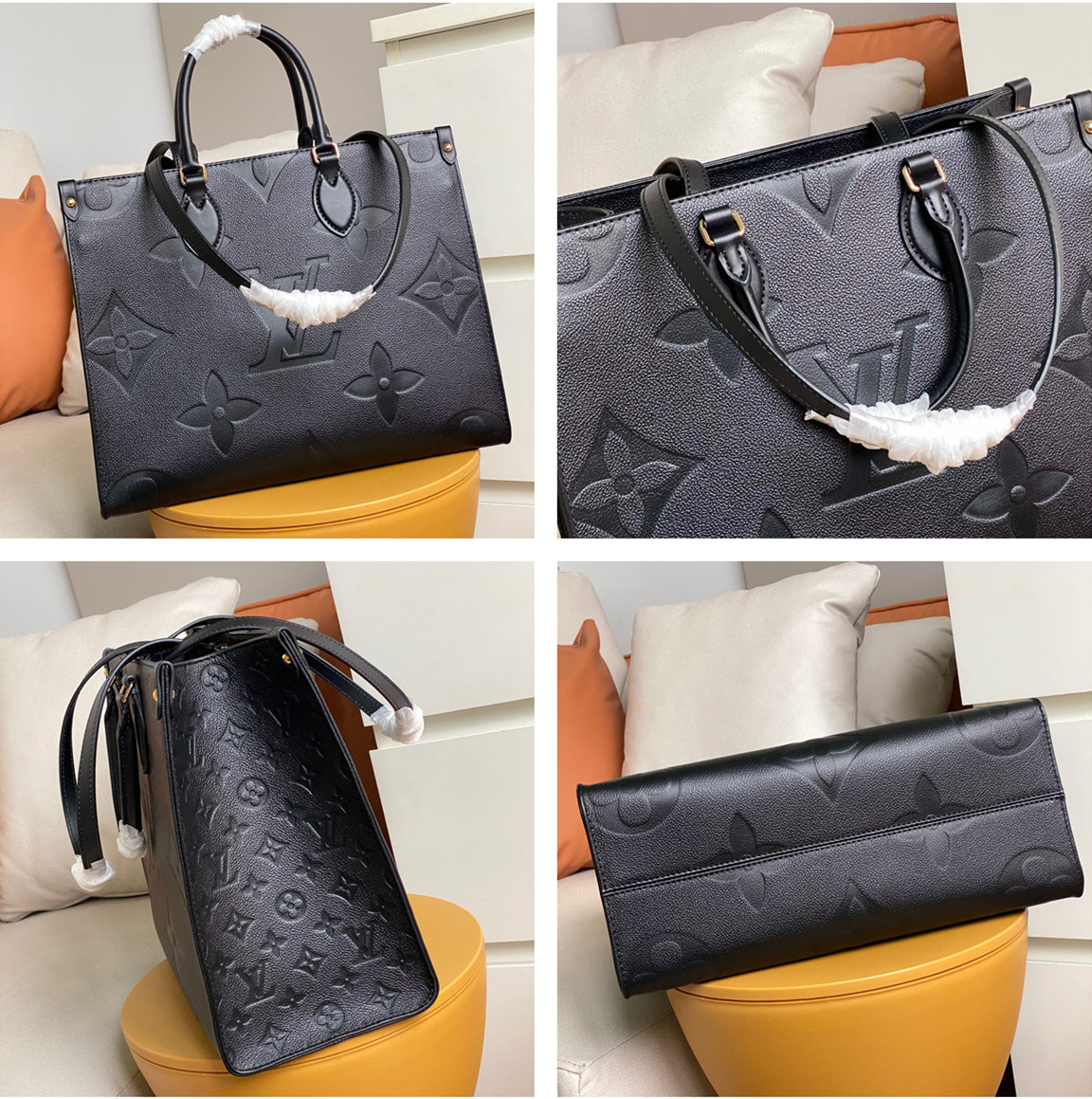 

ONTHEGO GGLVLouisVittonYSLVUTTON Luxurys Designers Bags Womens Handbags Purse Flower Tote Bag Ladies Tote Leat, Red;black