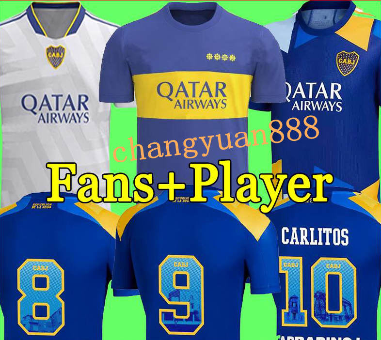 

Camiseta do Boca Juniors soccer jerseys 2021 2022 Cristian Pavon TEVEZ CARLITOS MARADONA football jersey DE ROSSI Almendra SALVIO ABILA uniforms CABJ kids kit 21 22, Home