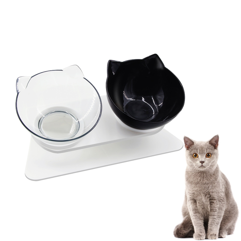 

Cute Non-slip Cat Bowls Double Pet Bowls With Raised Stand Pet Food and Water Bowls For Cats Dogs Feeders Pet Products Cat Bowl