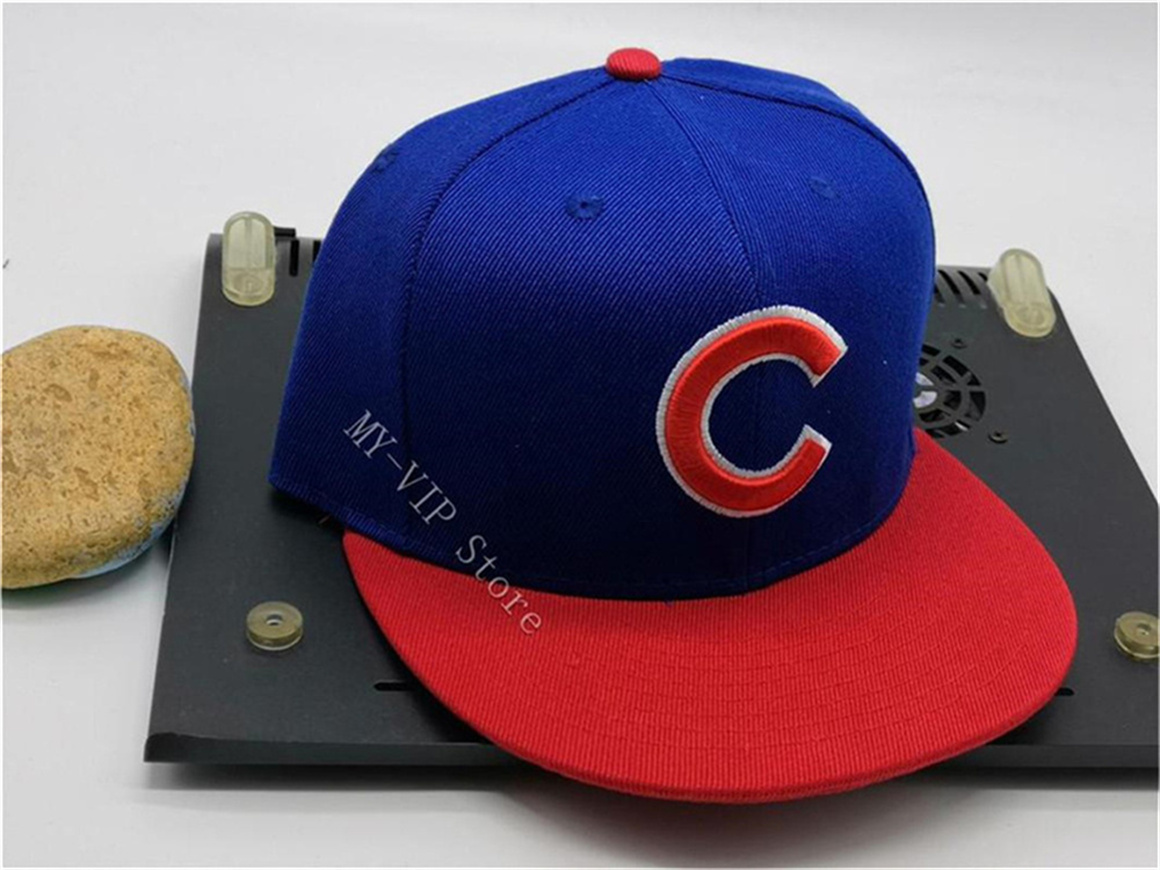 

Ready Stock New Chicago Royal Blue Color Fitted Hats Man Cool Baseball Caps Adult Flat Peak Hip Hop Fitted Cap Men Women Full Closed Gorra, Blue;gray
