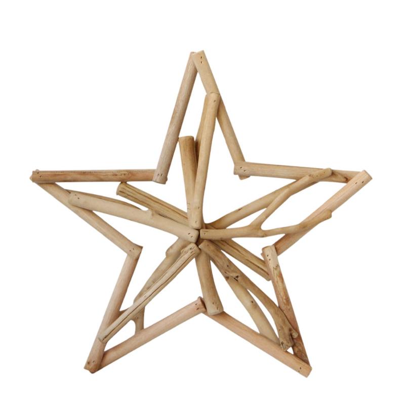 

Christmas Decorations 1Pc Household Tabletop Ornament Desktop Wood Decoration Five-pointed Star Decor