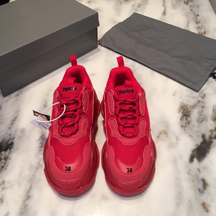 

Triple S Shoes Men Blue Triple S Sneaker Women Platform Leather Casual Shoes Low Top Lace Up Sneakers With Clear Sole, 05