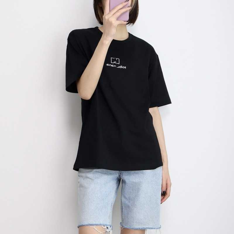 

Short Sleeve O-neck Black Loose Casual T-shirts Summer Korean Fashion Women Tee Shirt Preppy Style Simple Tops 13A259 210525