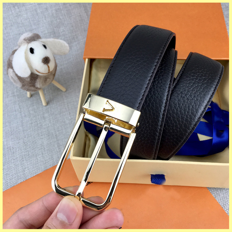 

Genuine Leather Belt For Men Designer Belts Women Width 3.4cm Letter Silver Gold Buckle Luxury L Belt Waistband Cintura Ceinture New, As pics