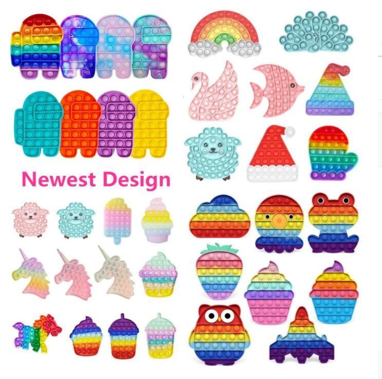 

Tiktok Rainbow Push Bubble it Fidget Sensory Toy Stress Reliever Stress Relief Toys Anxiety Relief Toys For Kids Birthday Party Gifts Fluorescence
