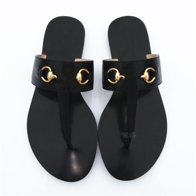 

New Arrival Genuine Leather Sandals Summer Womens Shoes Fashion Flat Flip Flops Designer Slide Slipper Size 36-42, Red