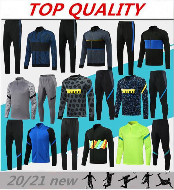

men2021 LAUTARO soccer Jerseys football tracksuit jackets kits 21/22 Survetement ALEXIS MiLAN LUKAKU training suit jacket set, Black;yellow