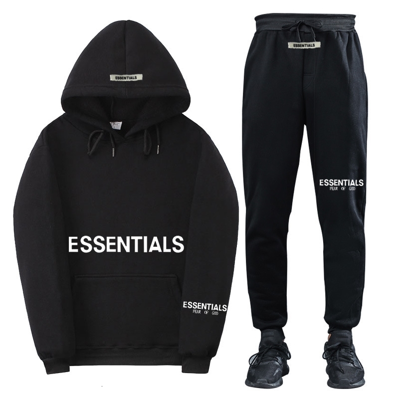 

Fear double line fashion brand essentials new chest cuff hot stamping men' and women' sweater set fog