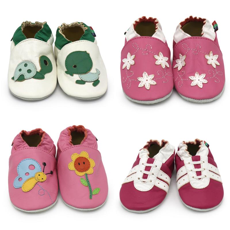 

First Walkers Carozoo Sheepskin Leather Soft Sole Baby Shoes Toddler Slippers Up To 4 Years Born Socks Crawl Anti-slip Toddl, Blue turtle white s