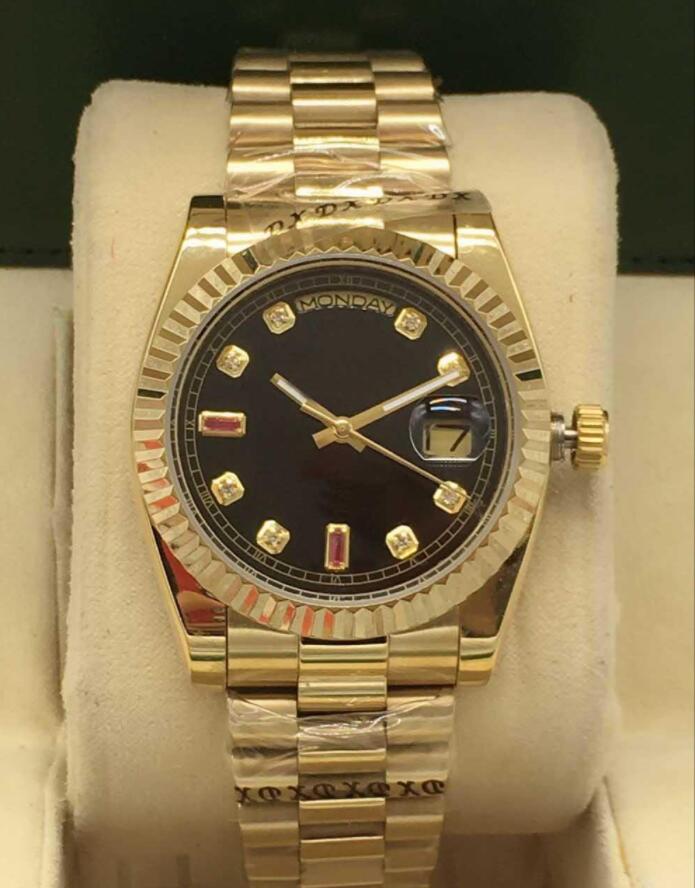 

top Luxury Automatic Mechanical Watch Men Big Magnifier 40mm Stainless steel Sapphire solid Clasp President Mens Watches Male Wristwatches honesty88