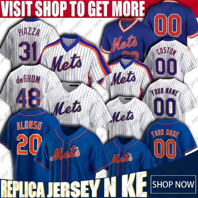 

New Pete Alonso York Custom Mets Jersey Jacob DeGrom Throwback Mike Piazza Darryl Strawberry Keith Hernandez Dwight Gooden Jerseys, Nk custom (daduhui)