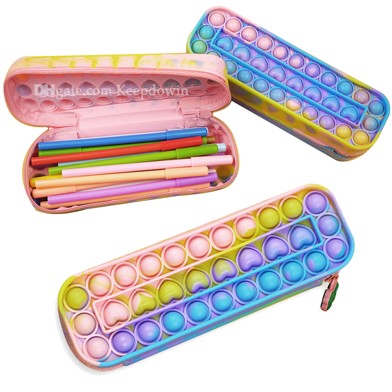 

Pencil Case Box Bag Pen Organizer Cute Assorted Color for Kids Adults Organize School Rainbow Pens Boxes Pencils Cases Stationery Carry