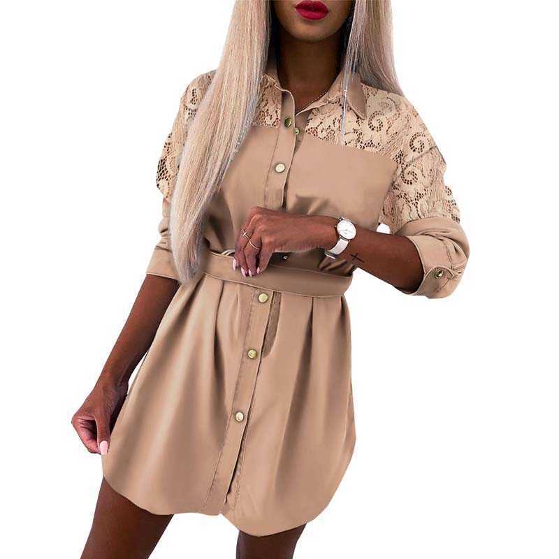 

Single Breasted Pocket Turn Down Collar Sashes Long Sleeve Office Dress Women Casual Elegant Vintage Mini Short Dresses 210608, Green