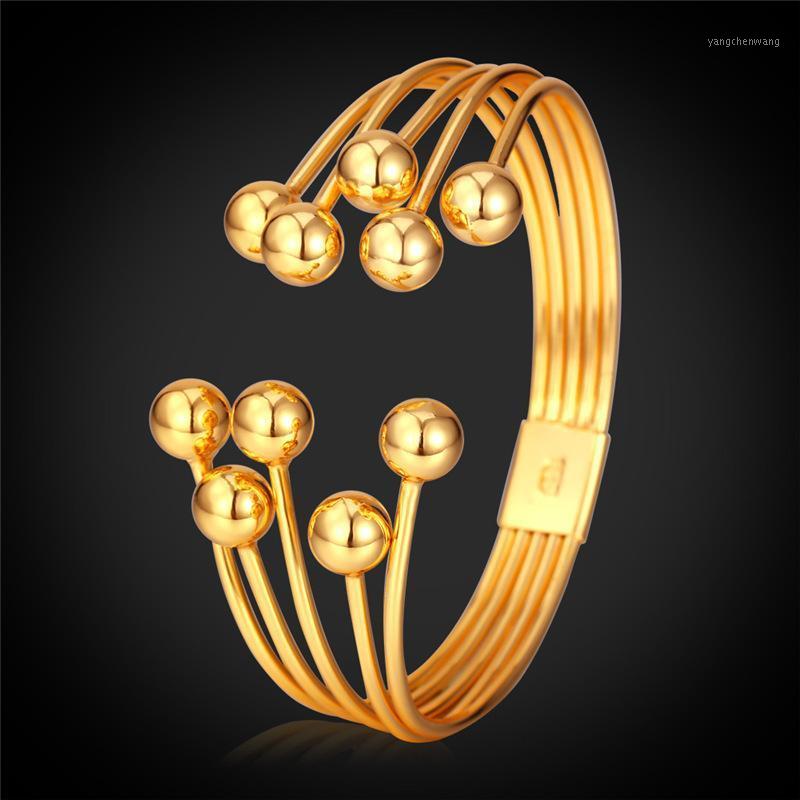 

Kpop Bracelet Gold/Silver Color Solid Beads Antenna Classic Fashion Wholesale Elegant Women Bracelets & Bangles H206 Bangle