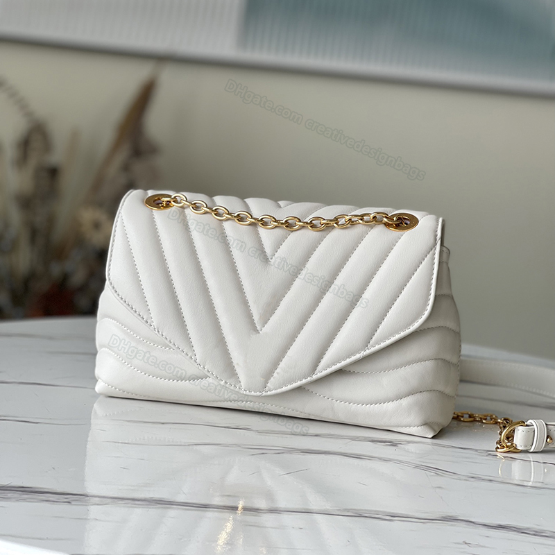 

Ladies Shoulder Chain Bags New Wave Messenger Wallet Designer Handbag Soft Leather Cross Body Clutch Folding Buckle Retro Fashion L103, M58553