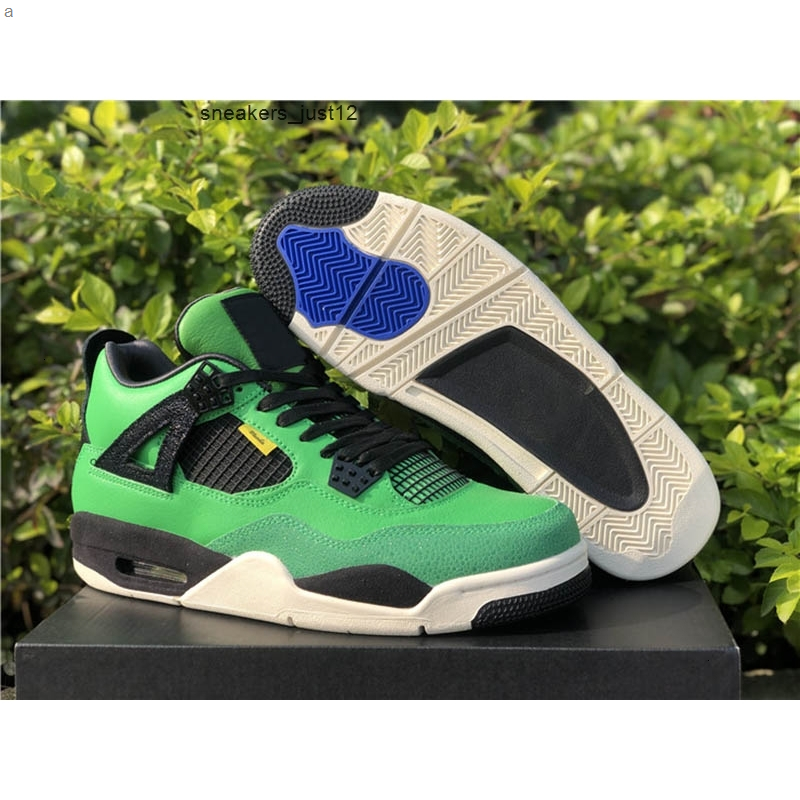 

4 Manila Green Black Yellow high quality Shoes men Athletic Sports Sneaker 4s Jumpman mens trainer