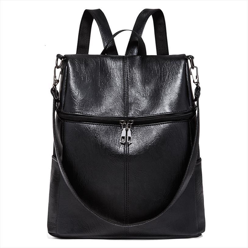 

womens anti theft backpack british style fashion pu leather solid school bag casual portable travel shoulder